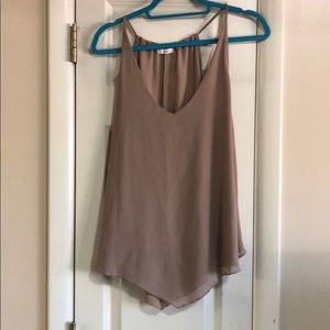 Tan flowy tank top
